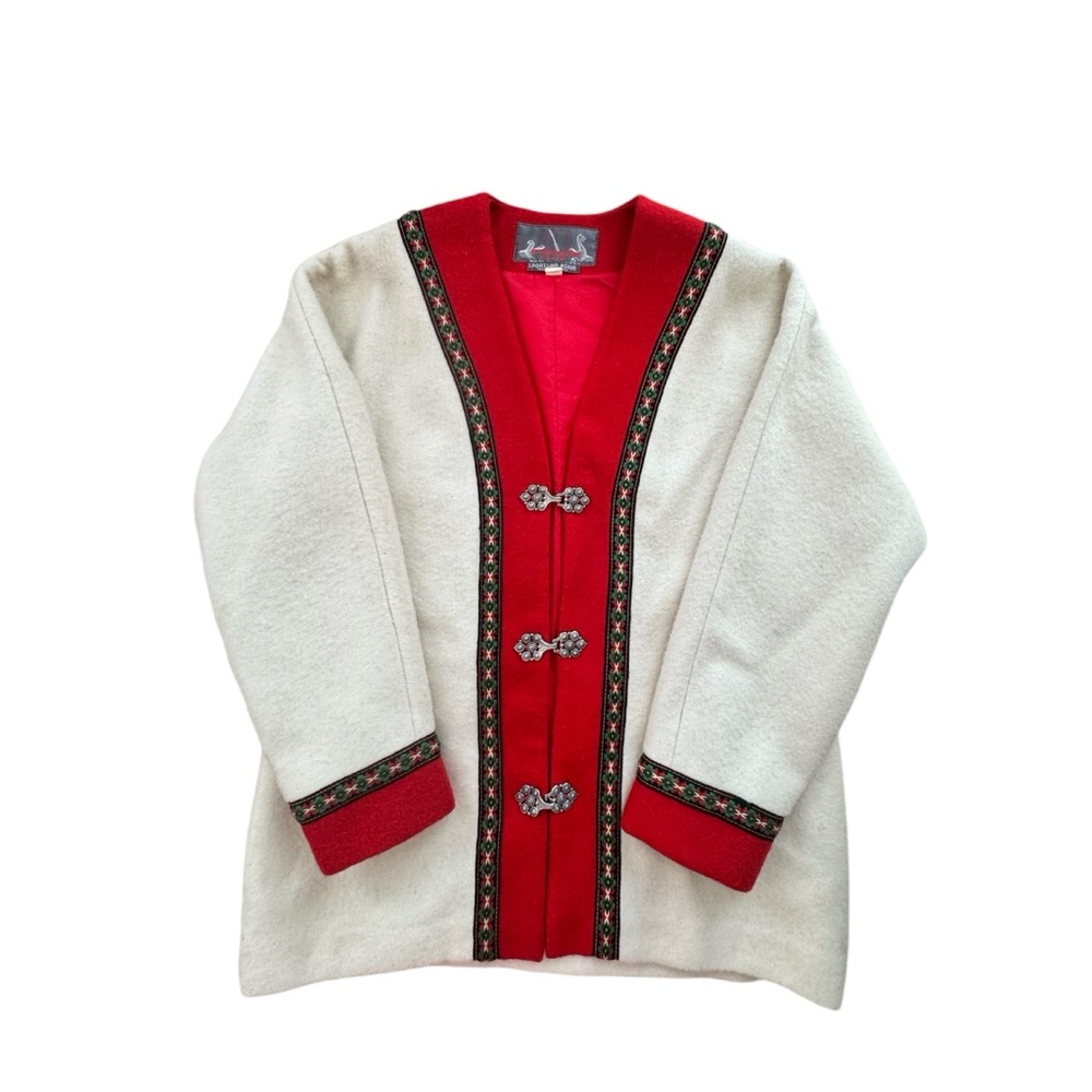 Sportsøm Askim Norwegian Vintage‎ 1960’s Wool Felt Cardigan Jacket Size Medium